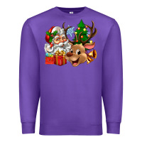 Purple santa and reindeer Premium Sweatshirt - Zillion Design Studio
