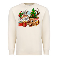 Sandshell santa and reindeer Premium Sweatshirt - Zillion Design Studio