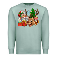 Seafoam santa and reindeer Premium Sweatshirt - Zillion Design Studio