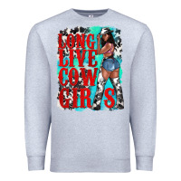 Heather Grey long live cowgirls Premium Sweatshirt - texasbilliewilder