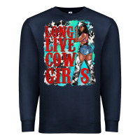 Navy long live cowgirls Premium Sweatshirt - texasbilliewilder