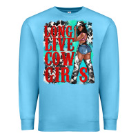 Ocean Blue long live cowgirls Premium Sweatshirt - texasbilliewilder
