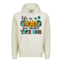 Oatmeal Heather life is good you should get one Premium Hoodie - AdoDesignShop