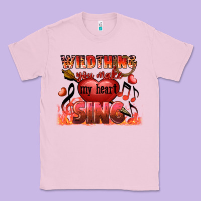 Valentine's Day Wild Thing You Make My Heart Sing Classic Tee Designed By Fadigitalartstudio