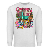 Oatmeal Heather campers have smore fun Premium Sweatshirt - RanaPortraitStore
