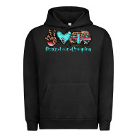Pigment Black peace love camping Urban Hoodie - JahusDesignShop