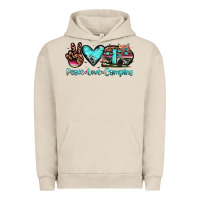 Pigment French Oak peace love camping Urban Hoodie - JahusDesignShop