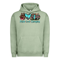 Pigment Oil Green peace love camping Urban Hoodie - JahusDesignShop