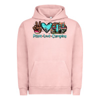 Pigment Salmon peace love camping Urban Hoodie - JahusDesignShop