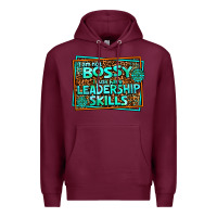 Burgundy i am not bossy i just have leadership skills Premium Hoodie - AdoDesignShop