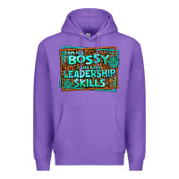 Purple i am not bossy i just have leadership skills Premium Hoodie - AdoDesignShop