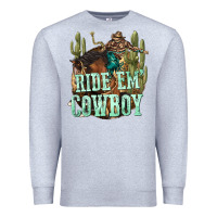 Heather Grey ride em cowboy Premium Sweatshirt - texasbilliewilder