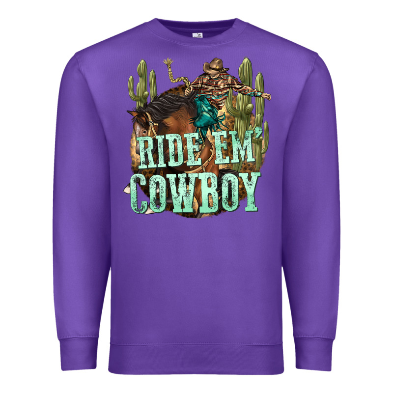Ride Em Cowboy Premium Sweatshirt by texasbilliewilder | Teevron