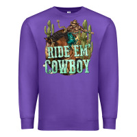 Purple ride em cowboy Premium Sweatshirt - texasbilliewilder