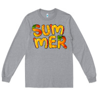 Heather Grey summer mango Long Sleeve Tee - BarkalooDesign