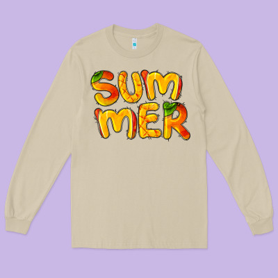 Summer Mango Long Sleeve Tee Designed By Barkaloodesign