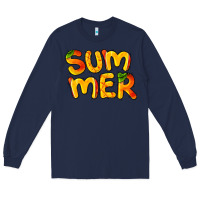 Navy summer mango Long Sleeve Tee - BarkalooDesign