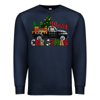Navy merry christmas with black truck Premium Sweatshirt - Zillion Design Studio