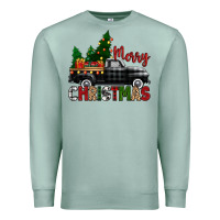 Seafoam merry christmas with black truck Premium Sweatshirt - Zillion Design Studio