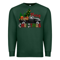 Sports Green merry christmas with black truck Premium Sweatshirt - Zillion Design Studio