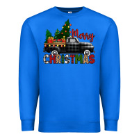 True Royal merry christmas with black truck Premium Sweatshirt - Zillion Design Studio