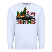 White merry christmas with black truck Premium Sweatshirt - Zillion Design Studio
