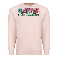 Pale Pink glamper way too boujee for tents Premium Sweatshirt - RanaPortraitStore