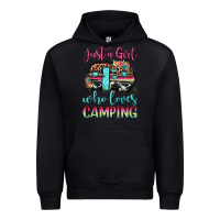Black just a girl who loves camping Urban Hoodie - JahusDesignShop