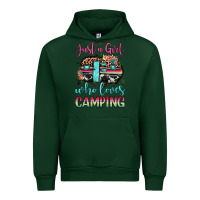Forest Green just a girl who loves camping Urban Hoodie - JahusDesignShop