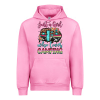 Fuchsia Pink just a girl who loves camping Urban Hoodie - JahusDesignShop