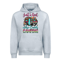 Heather Grey just a girl who loves camping Urban Hoodie - JahusDesignShop