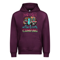 Mauve Wine just a girl who loves camping Urban Hoodie - JahusDesignShop