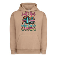 Pigment Burro just a girl who loves camping Urban Hoodie - JahusDesignShop