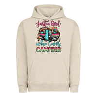 Pigment French Oak just a girl who loves camping Urban Hoodie - JahusDesignShop