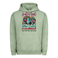 Pigment Oil Green just a girl who loves camping Urban Hoodie - JahusDesignShop