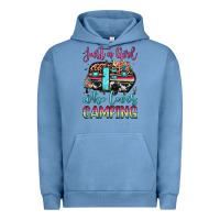 Pigment Pebble Blue just a girl who loves camping Urban Hoodie - JahusDesignShop