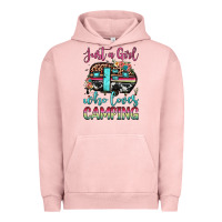 Pigment Salmon just a girl who loves camping Urban Hoodie - JahusDesignShop