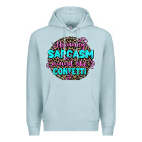 Blue Mist throwing sarcasm around like confetti Premium Hoodie - AdoDesignShop
