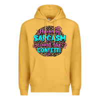 Mustard throwing sarcasm around like confetti Premium Hoodie - AdoDesignShop