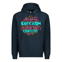Navy throwing sarcasm around like confetti Premium Hoodie - AdoDesignShop