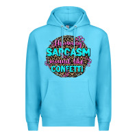 Ocean Blue throwing sarcasm around like confetti Premium Hoodie - AdoDesignShop