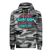 Slate Camo throwing sarcasm around like confetti Premium Hoodie - AdoDesignShop
