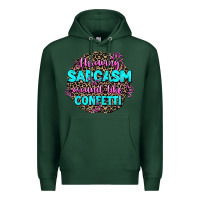 Sports Green throwing sarcasm around like confetti Premium Hoodie - AdoDesignShop