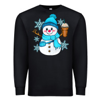 Black cute snowman Premium Sweatshirt - Zillion Design Studio