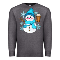 Charcoal Heather cute snowman Premium Sweatshirt - Zillion Design Studio