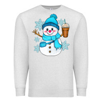 Oatmeal Heather cute snowman Premium Sweatshirt - Zillion Design Studio