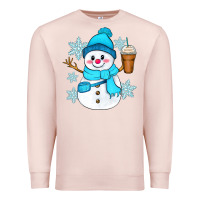 Pale Pink cute snowman Premium Sweatshirt - Zillion Design Studio