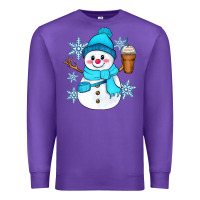 Purple cute snowman Premium Sweatshirt - Zillion Design Studio