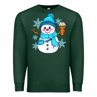 Sports Green cute snowman Premium Sweatshirt - Zillion Design Studio