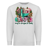 Dove Grey glamper way too boujee for tents 2 Premium Sweatshirt - RanaPortraitStore